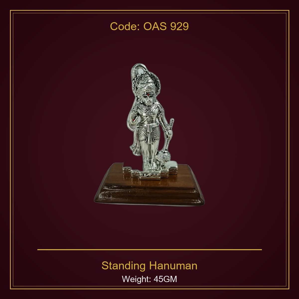 999 Silver Standing Hanuman