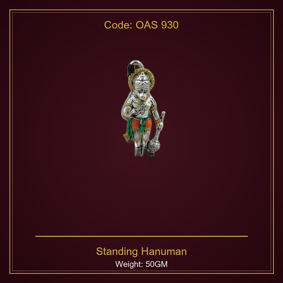 999 Silver Standing Hanuman