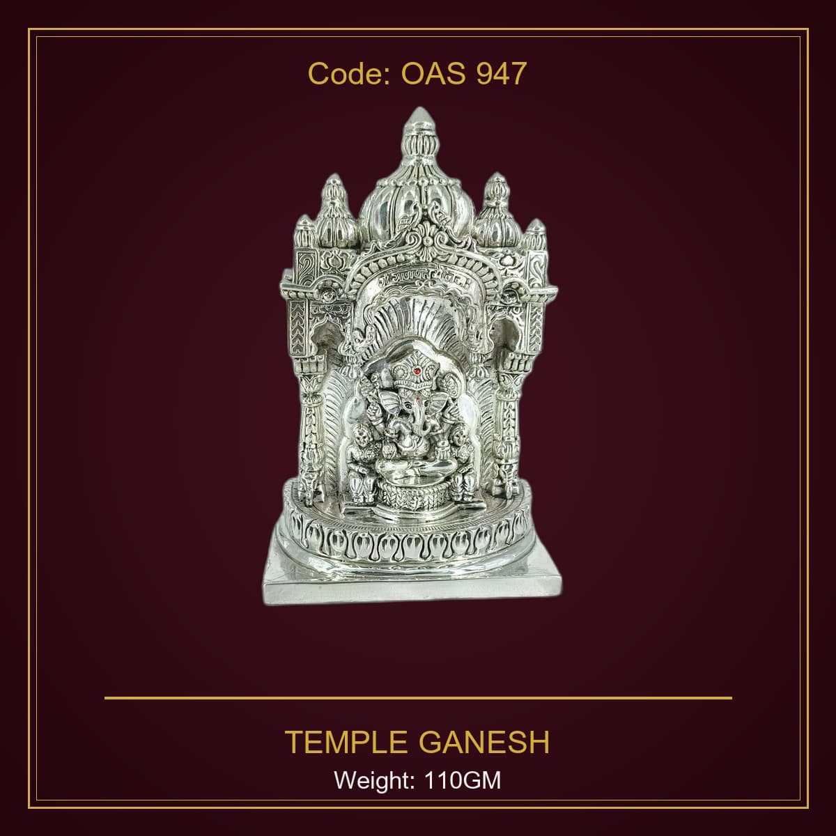 999 Silver Temple Ganesh