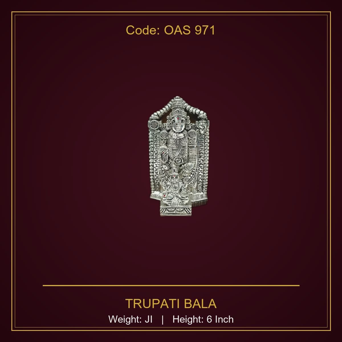 999 Silver Trupati Bala Ji