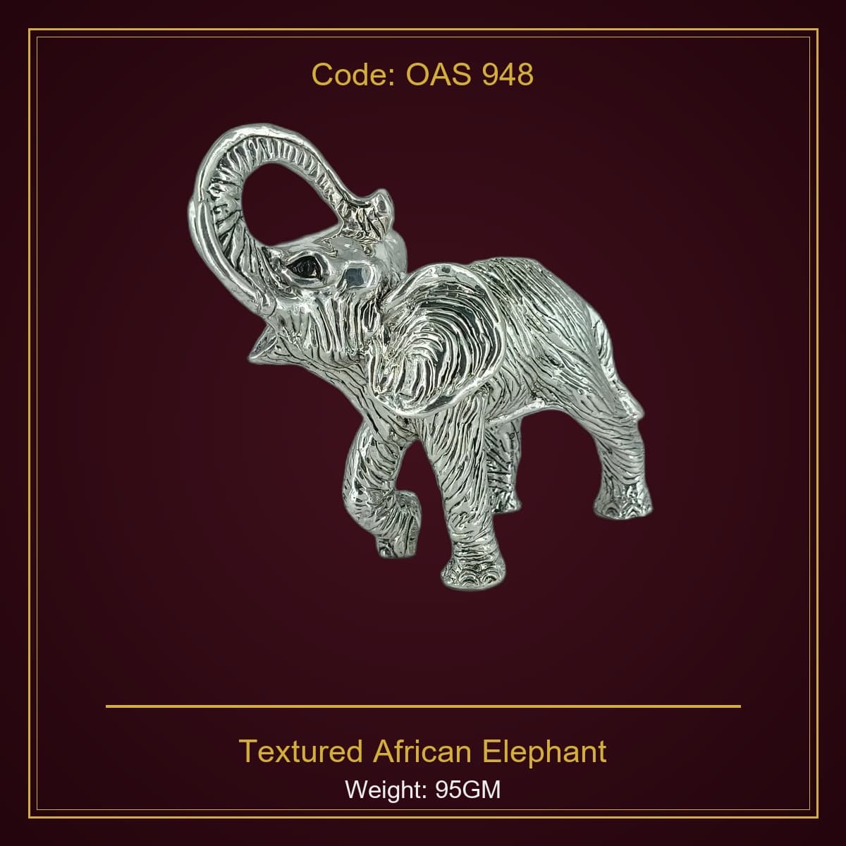 999 Silver Textured African Elephant