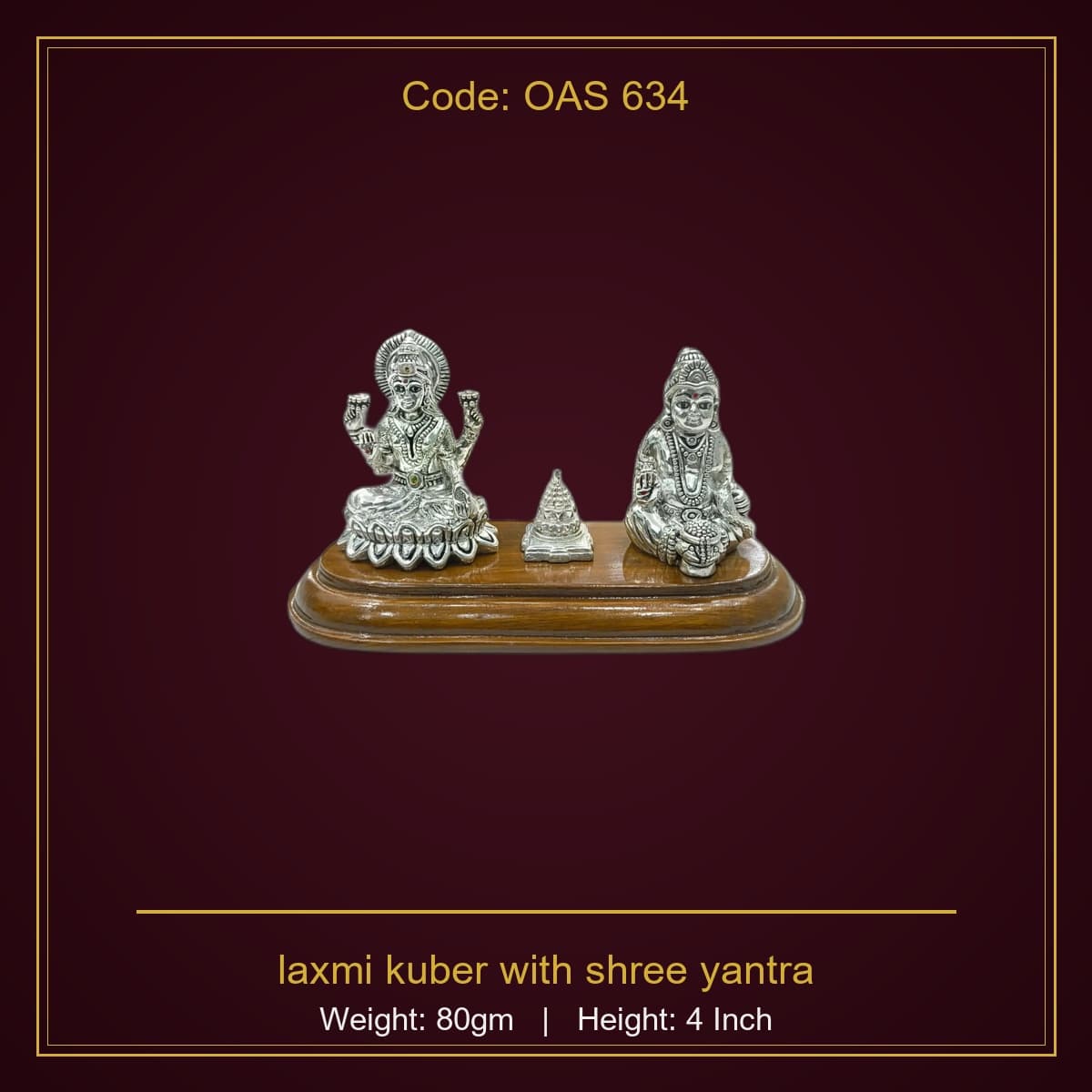 999 Silver laxmi kuber with shree yantra